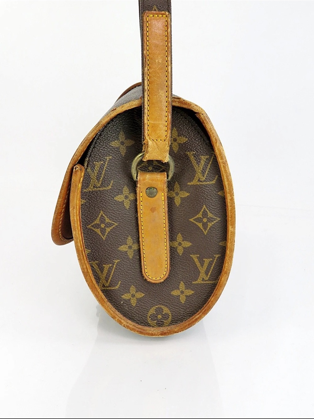 Louis Vuitton Monogram Crossbody Bag in Brown & Tan Leather Trim - Picture 3 of 16